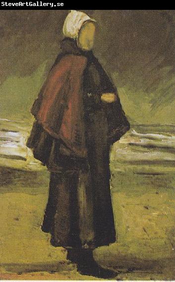 Vincent Van Gogh Fisherman's wife on the beach